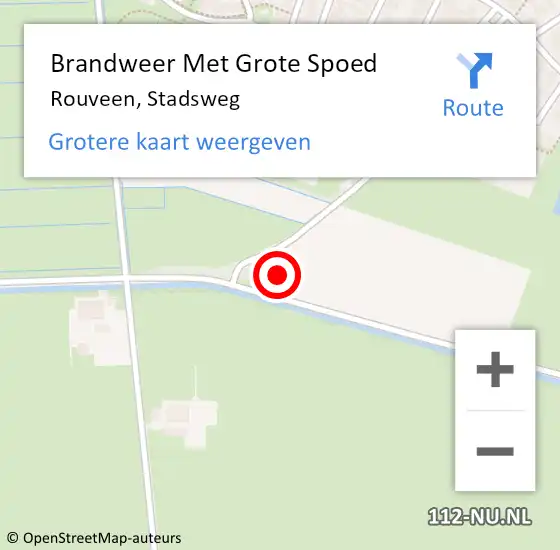 Locatie op kaart van de 112 melding: Brandweer Met Grote Spoed Naar Rouveen, Stadsweg op 7 december 2023 12:16