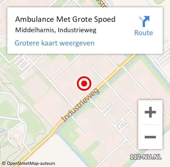 Locatie op kaart van de 112 melding: Ambulance Met Grote Spoed Naar Middelharnis, Industrieweg op 7 december 2023 12:22