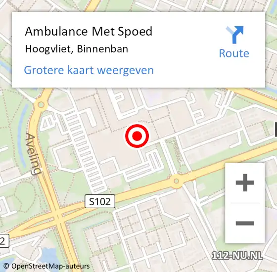 Locatie op kaart van de 112 melding: Ambulance Met Spoed Naar Hoogvliet, Binnenban op 7 december 2023 13:12