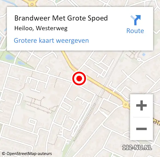 Locatie op kaart van de 112 melding: Brandweer Met Grote Spoed Naar Heiloo, Westerweg op 7 december 2023 13:32