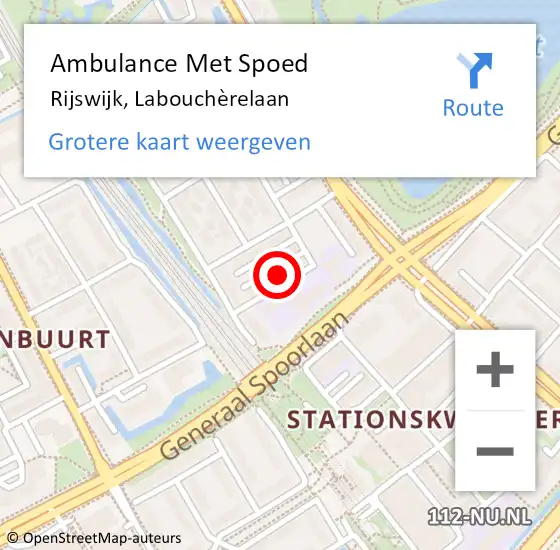 Locatie op kaart van de 112 melding: Ambulance Met Spoed Naar Rijswijk, Labouchèrelaan op 7 december 2023 14:07