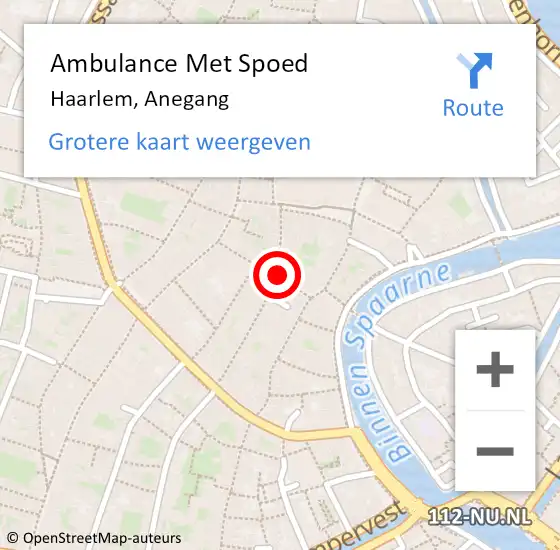 Locatie op kaart van de 112 melding: Ambulance Met Spoed Naar Haarlem, Anegang op 7 december 2023 14:28