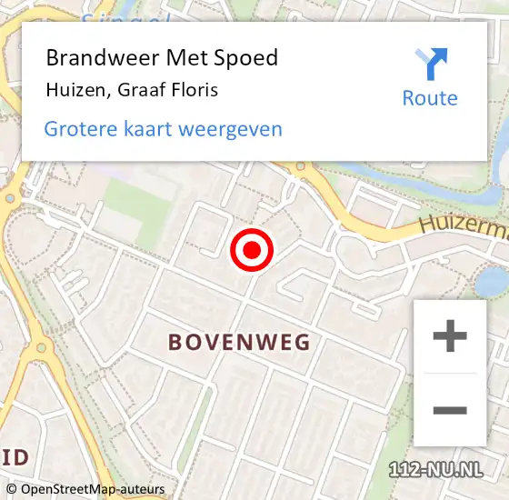 Locatie op kaart van de 112 melding: Brandweer Met Spoed Naar Huizen, Graaf Floris op 7 december 2023 14:40