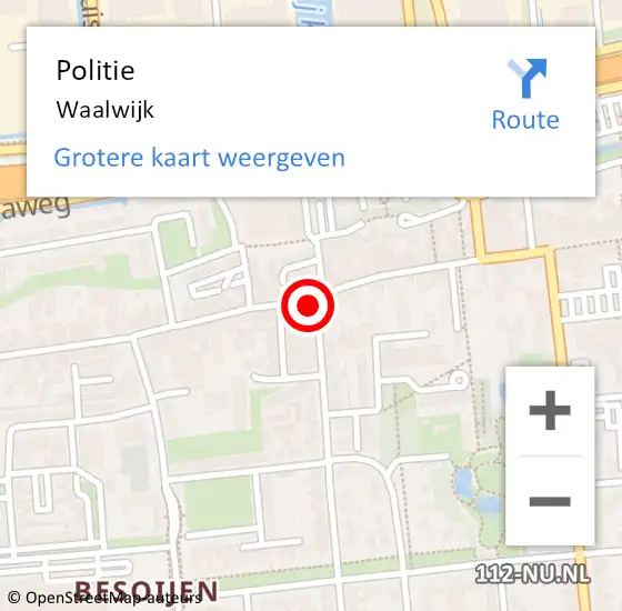 Locatie op kaart van de 112 melding: Politie Waalwijk op 7 december 2023 14:40