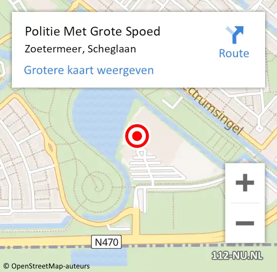 Locatie op kaart van de 112 melding: Politie Met Grote Spoed Naar Zoetermeer, Scheglaan op 7 december 2023 14:57