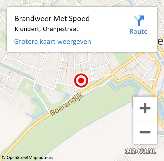 Locatie op kaart van de 112 melding: Brandweer Met Spoed Naar Klundert, Oranjestraat op 7 december 2023 15:17