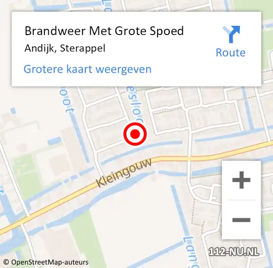 Locatie op kaart van de 112 melding: Brandweer Met Grote Spoed Naar Andijk, Sterappel op 7 december 2023 15:17