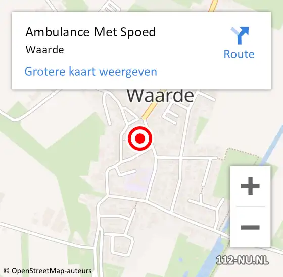 Locatie op kaart van de 112 melding: Ambulance Met Spoed Naar Waarde op 7 december 2023 15:19