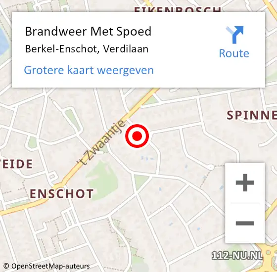 Locatie op kaart van de 112 melding: Brandweer Met Spoed Naar Berkel-Enschot, Verdilaan op 7 december 2023 15:46