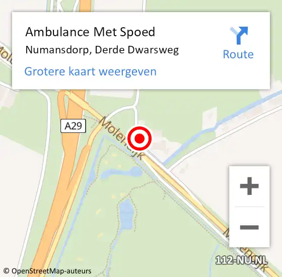 Locatie op kaart van de 112 melding: Ambulance Met Spoed Naar Numansdorp, Derde Dwarsweg op 7 december 2023 15:52