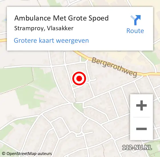 Locatie op kaart van de 112 melding: Ambulance Met Grote Spoed Naar Stramproy, Vlasakker op 7 december 2023 17:11