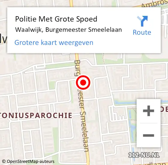 Locatie op kaart van de 112 melding: Politie Met Grote Spoed Naar Waalwijk, Burgemeester Smeelelaan op 7 december 2023 17:21