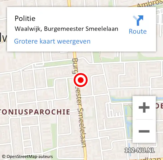 Locatie op kaart van de 112 melding: Politie Waalwijk, Burgemeester Smeelelaan op 7 december 2023 17:21