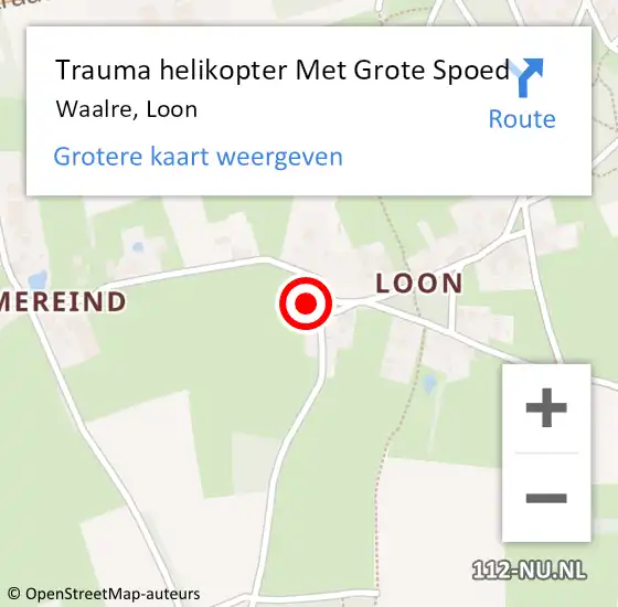 Locatie op kaart van de 112 melding: Trauma helikopter Met Grote Spoed Naar Waalre, Loon op 7 december 2023 17:23