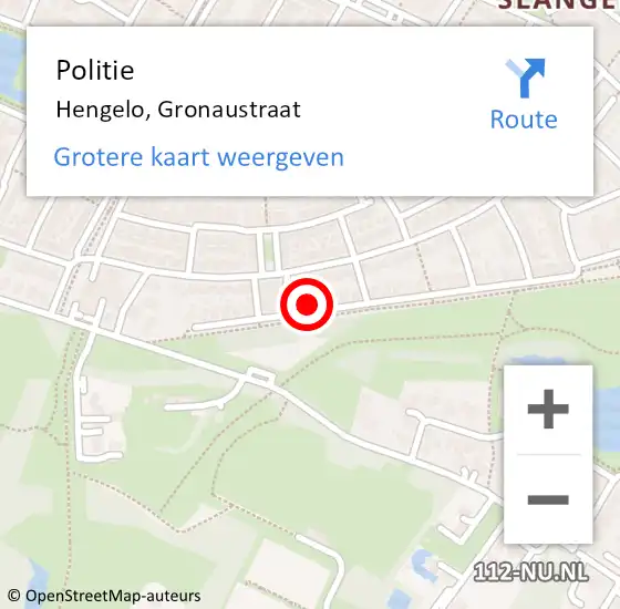 Locatie op kaart van de 112 melding: Politie Hengelo, Gronaustraat op 7 december 2023 17:53