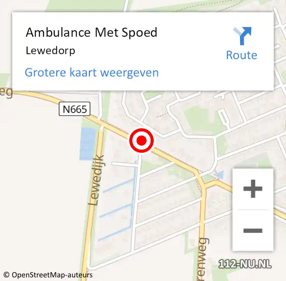 Locatie op kaart van de 112 melding: Ambulance Met Spoed Naar Lewedorp op 7 december 2023 18:07