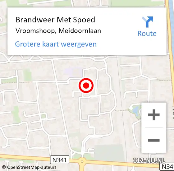 Locatie op kaart van de 112 melding: Brandweer Met Spoed Naar Vroomshoop, Meidoornlaan op 7 december 2023 18:09