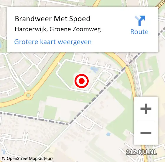 Locatie op kaart van de 112 melding: Brandweer Met Spoed Naar Harderwijk, Groene Zoomweg op 7 december 2023 18:23