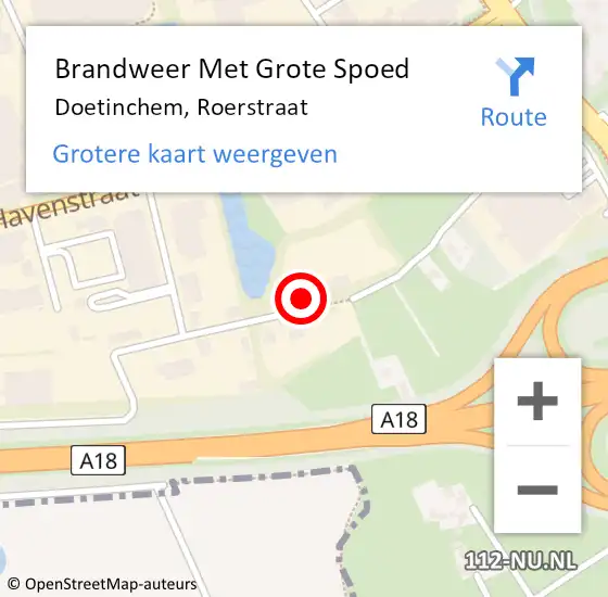 Locatie op kaart van de 112 melding: Brandweer Met Grote Spoed Naar Doetinchem, Roerstraat op 7 december 2023 18:54