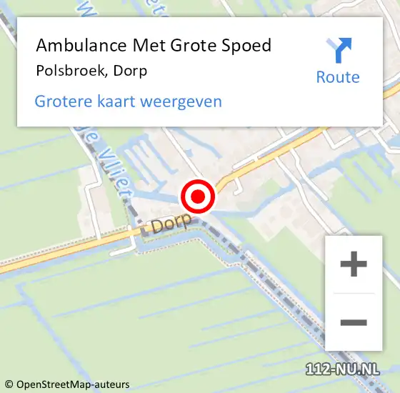 Locatie op kaart van de 112 melding: Ambulance Met Grote Spoed Naar Polsbroek, Dorp op 17 september 2014 18:23