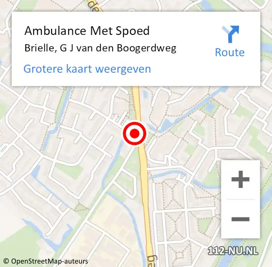 Locatie op kaart van de 112 melding: Ambulance Met Spoed Naar Brielle, G J van den Boogerdweg op 7 december 2023 19:29