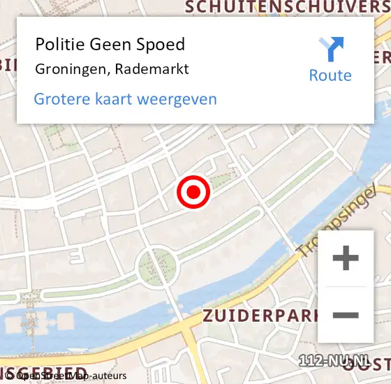 Locatie op kaart van de 112 melding: Politie Geen Spoed Naar Groningen, Rademarkt op 7 december 2023 20:21