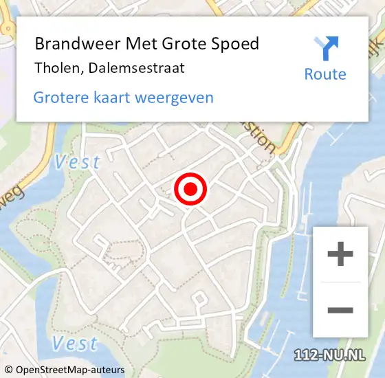 Locatie op kaart van de 112 melding: Brandweer Met Grote Spoed Naar Tholen, Dalemsestraat op 7 december 2023 20:42