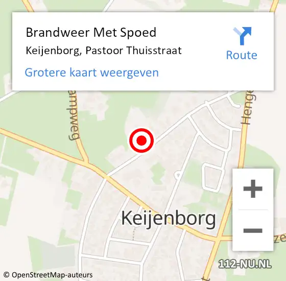 Locatie op kaart van de 112 melding: Brandweer Met Spoed Naar Keijenborg, Pastoor Thuisstraat op 7 december 2023 21:05