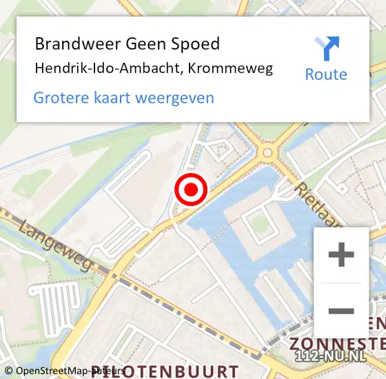 Locatie op kaart van de 112 melding: Brandweer Geen Spoed Naar Hendrik-Ido-Ambacht, Krommeweg op 7 december 2023 21:38