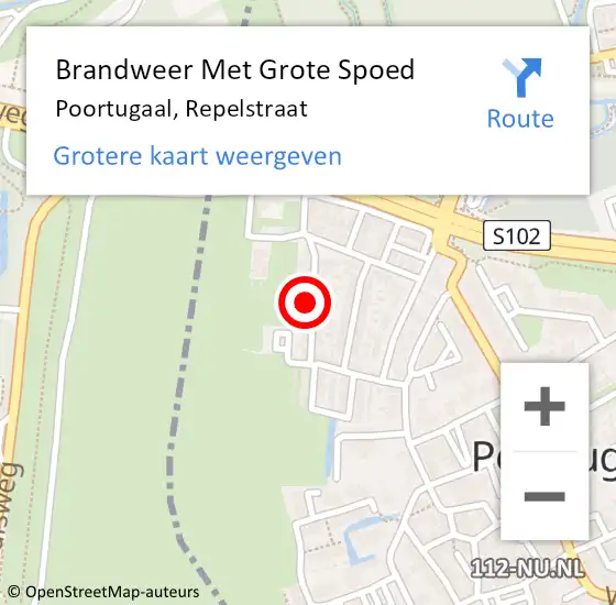 Locatie op kaart van de 112 melding: Brandweer Met Grote Spoed Naar Poortugaal, Repelstraat op 7 december 2023 21:45