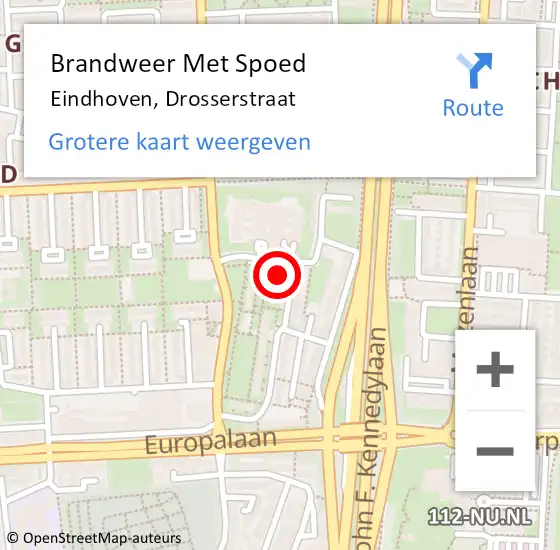 Locatie op kaart van de 112 melding: Brandweer Met Spoed Naar Eindhoven, Drosserstraat op 7 december 2023 21:49