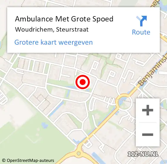 Locatie op kaart van de 112 melding: Ambulance Met Grote Spoed Naar Woudrichem, Steurstraat op 7 december 2023 22:32