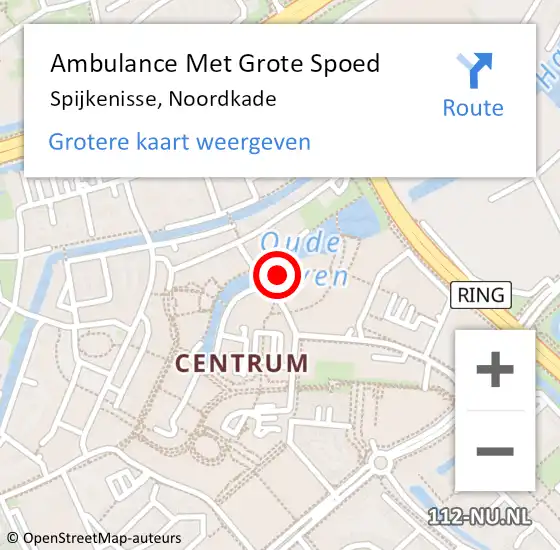 Locatie op kaart van de 112 melding: Ambulance Met Grote Spoed Naar Spijkenisse, Noordkade op 7 december 2023 23:20