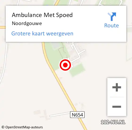 Locatie op kaart van de 112 melding: Ambulance Met Spoed Naar Noordgouwe op 7 december 2023 23:35