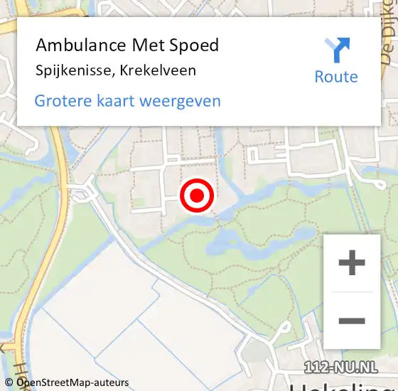 Locatie op kaart van de 112 melding: Ambulance Met Spoed Naar Spijkenisse, Krekelveen op 7 december 2023 23:49