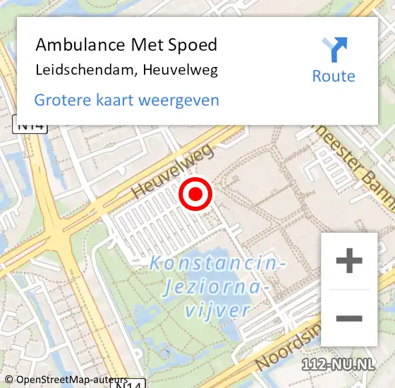 Locatie op kaart van de 112 melding: Ambulance Met Spoed Naar Leidschendam, Heuvelweg op 8 december 2023 02:41