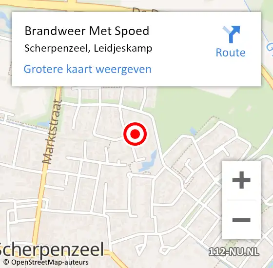 Locatie op kaart van de 112 melding: Brandweer Met Spoed Naar Scherpenzeel, Leidjeskamp op 8 december 2023 04:08