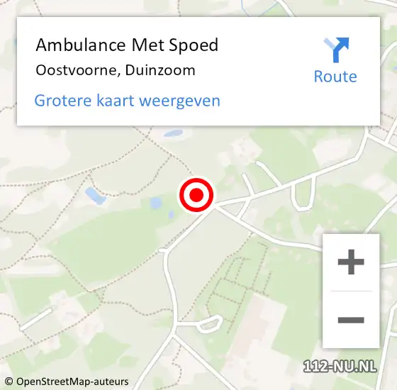 Locatie op kaart van de 112 melding: Ambulance Met Spoed Naar Oostvoorne, Duinzoom op 8 december 2023 07:15