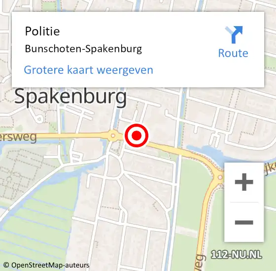 Locatie op kaart van de 112 melding: Politie Bunschoten-Spakenburg op 8 december 2023 08:14