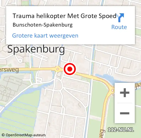 Locatie op kaart van de 112 melding: Trauma helikopter Met Grote Spoed Naar Bunschoten-Spakenburg op 8 december 2023 08:16