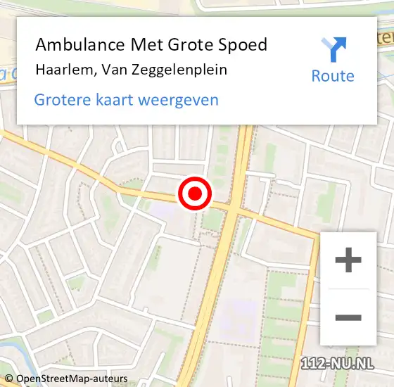 Locatie op kaart van de 112 melding: Ambulance Met Grote Spoed Naar Haarlem, Van Zeggelenplein op 8 december 2023 08:37