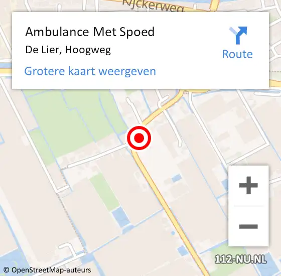 Locatie op kaart van de 112 melding: Ambulance Met Spoed Naar De Lier, Hoogweg op 8 december 2023 09:30