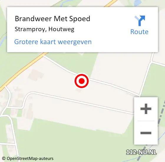 Locatie op kaart van de 112 melding: Brandweer Met Spoed Naar Stramproy, Houtweg op 8 december 2023 09:33