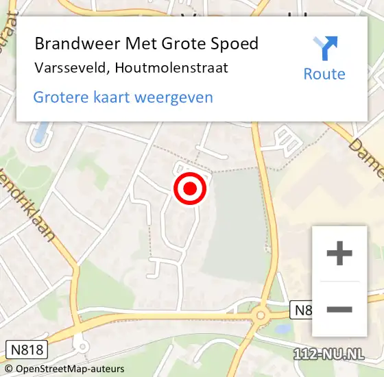 Locatie op kaart van de 112 melding: Brandweer Met Grote Spoed Naar Varsseveld, Houtmolenstraat op 8 december 2023 09:43