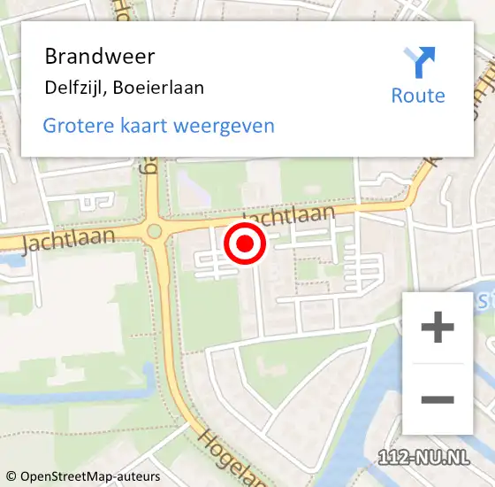 Locatie op kaart van de 112 melding: Brandweer Delfzijl, Boeierlaan op 8 december 2023 10:22