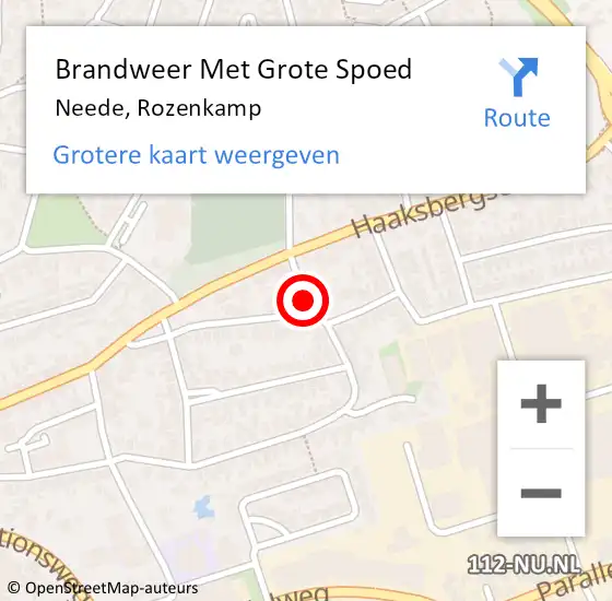 Locatie op kaart van de 112 melding: Brandweer Met Grote Spoed Naar Neede, Rozenkamp op 8 december 2023 10:26