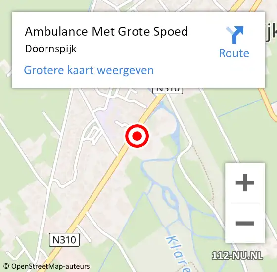 Locatie op kaart van de 112 melding: Ambulance Met Grote Spoed Naar Doornspijk op 8 december 2023 10:27