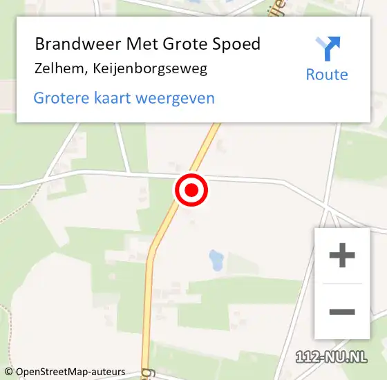 Locatie op kaart van de 112 melding: Brandweer Met Grote Spoed Naar Zelhem, Keijenborgseweg op 8 december 2023 10:45