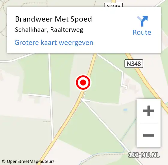 Locatie op kaart van de 112 melding: Brandweer Met Spoed Naar Schalkhaar, Raalterweg op 8 december 2023 10:45