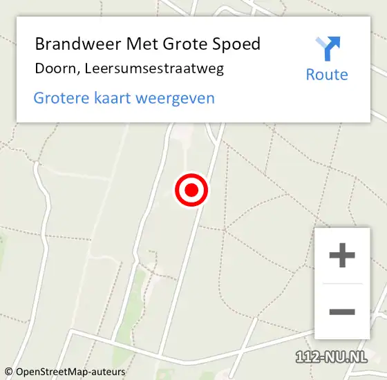 Locatie op kaart van de 112 melding: Brandweer Met Grote Spoed Naar Doorn, Leersumsestraatweg op 8 december 2023 10:49